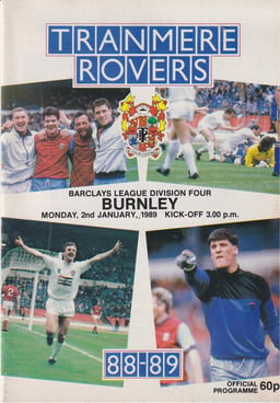 Tranmere Rovers v Burnley Match Programme 1989-01-02